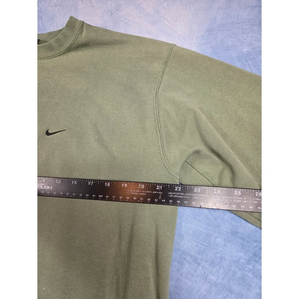 Vintage Nike Mini Swoosh Men's Sweatshirt L Sage Green Crewneck Y2K Fleece